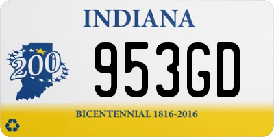 IN license plate 953GD