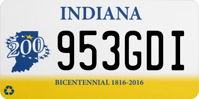 IN license plate 953GDI