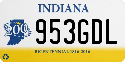 IN license plate 953GDL