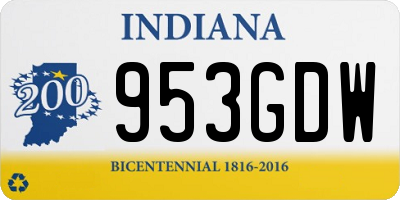 IN license plate 953GDW