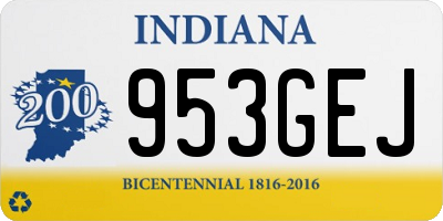 IN license plate 953GEJ