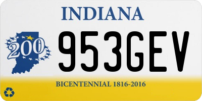 IN license plate 953GEV