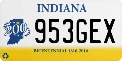 IN license plate 953GEX
