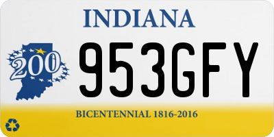 IN license plate 953GFY