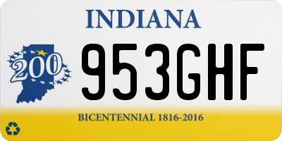IN license plate 953GHF