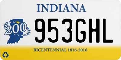 IN license plate 953GHL