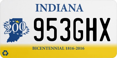 IN license plate 953GHX