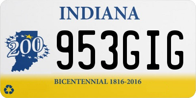 IN license plate 953GIG