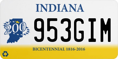 IN license plate 953GIM