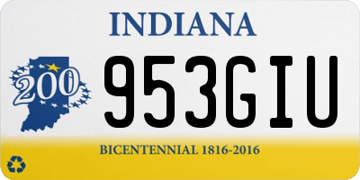 IN license plate 953GIU