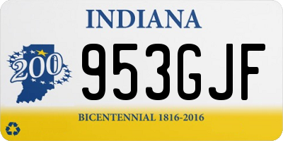 IN license plate 953GJF