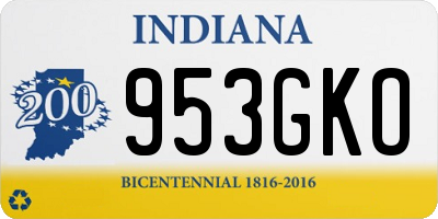 IN license plate 953GKO