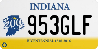 IN license plate 953GLF