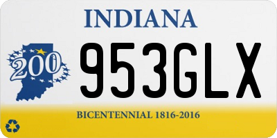 IN license plate 953GLX