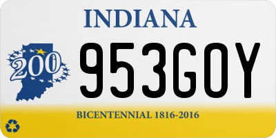 IN license plate 953GOY