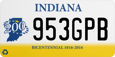 IN license plate 953GPB