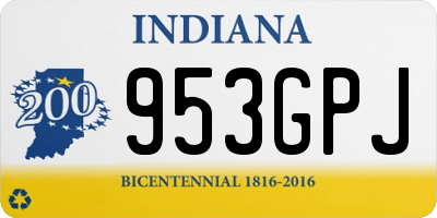 IN license plate 953GPJ