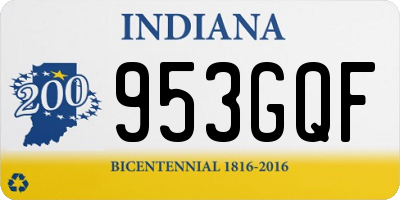 IN license plate 953GQF