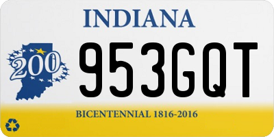 IN license plate 953GQT