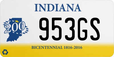 IN license plate 953GS