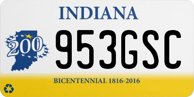 IN license plate 953GSC
