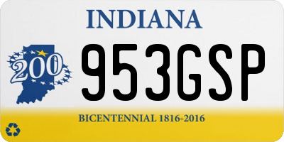 IN license plate 953GSP