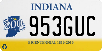 IN license plate 953GUC