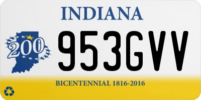 IN license plate 953GVV