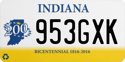IN license plate 953GXK