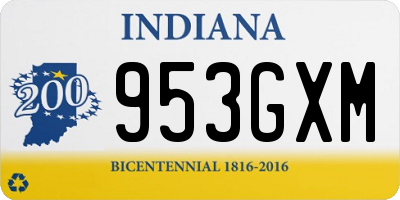 IN license plate 953GXM