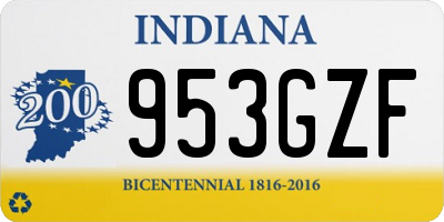 IN license plate 953GZF