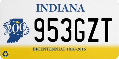 IN license plate 953GZT