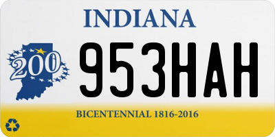 IN license plate 953HAH