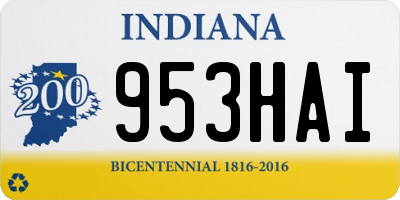 IN license plate 953HAI