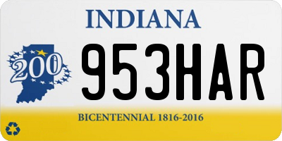 IN license plate 953HAR