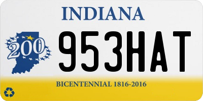 IN license plate 953HAT