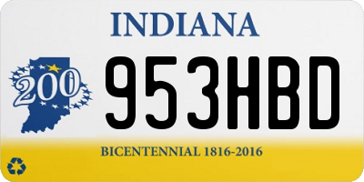 IN license plate 953HBD