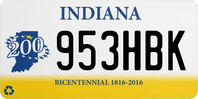 IN license plate 953HBK