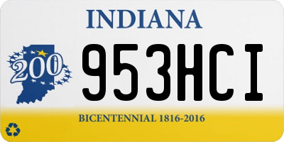 IN license plate 953HCI