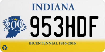 IN license plate 953HDF