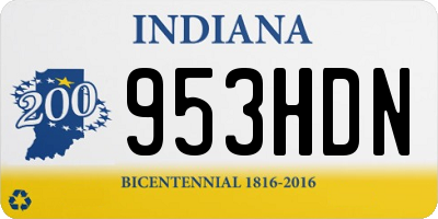 IN license plate 953HDN