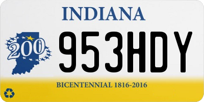 IN license plate 953HDY