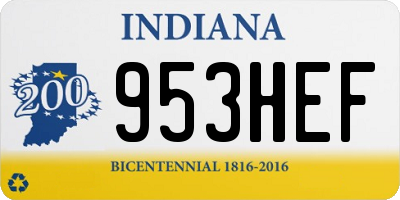 IN license plate 953HEF