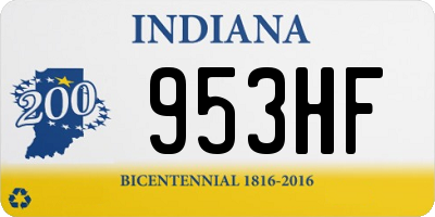 IN license plate 953HF