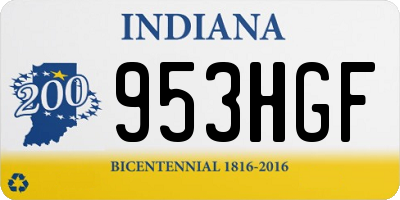 IN license plate 953HGF