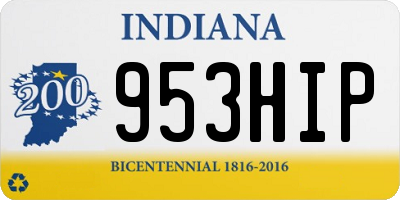 IN license plate 953HIP