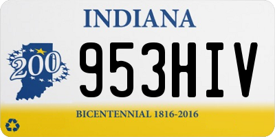 IN license plate 953HIV