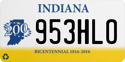 IN license plate 953HLO