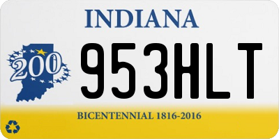 IN license plate 953HLT