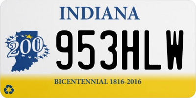 IN license plate 953HLW